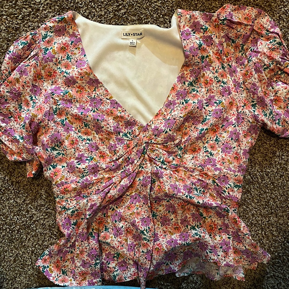 Floral preppy blouse
